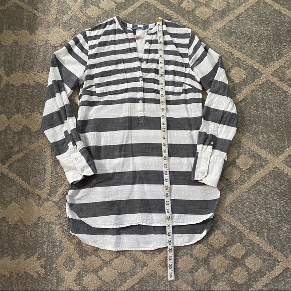 Merona Target Gray/White Wide Stripe 100% Cotton Adjustable Tunic Women’s Size M - Picture 10 of 10